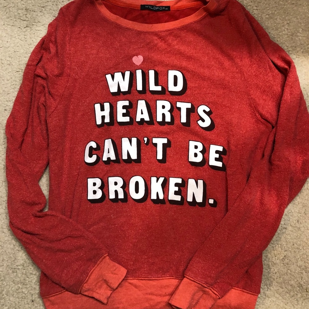 Wildfox Wild Hearts Red Sweatshirt